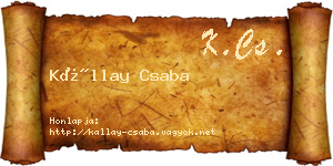 Kállay Csaba névjegykártya