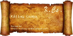 Kállay Csaba névjegykártya