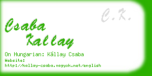 csaba kallay business card