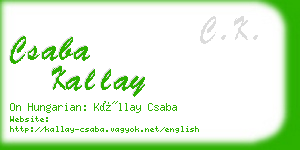 csaba kallay business card